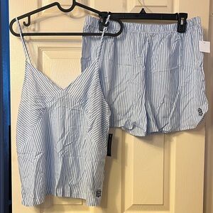 Tommy Hilfiger Blue Striped Women's Sleepwear Set. Size L